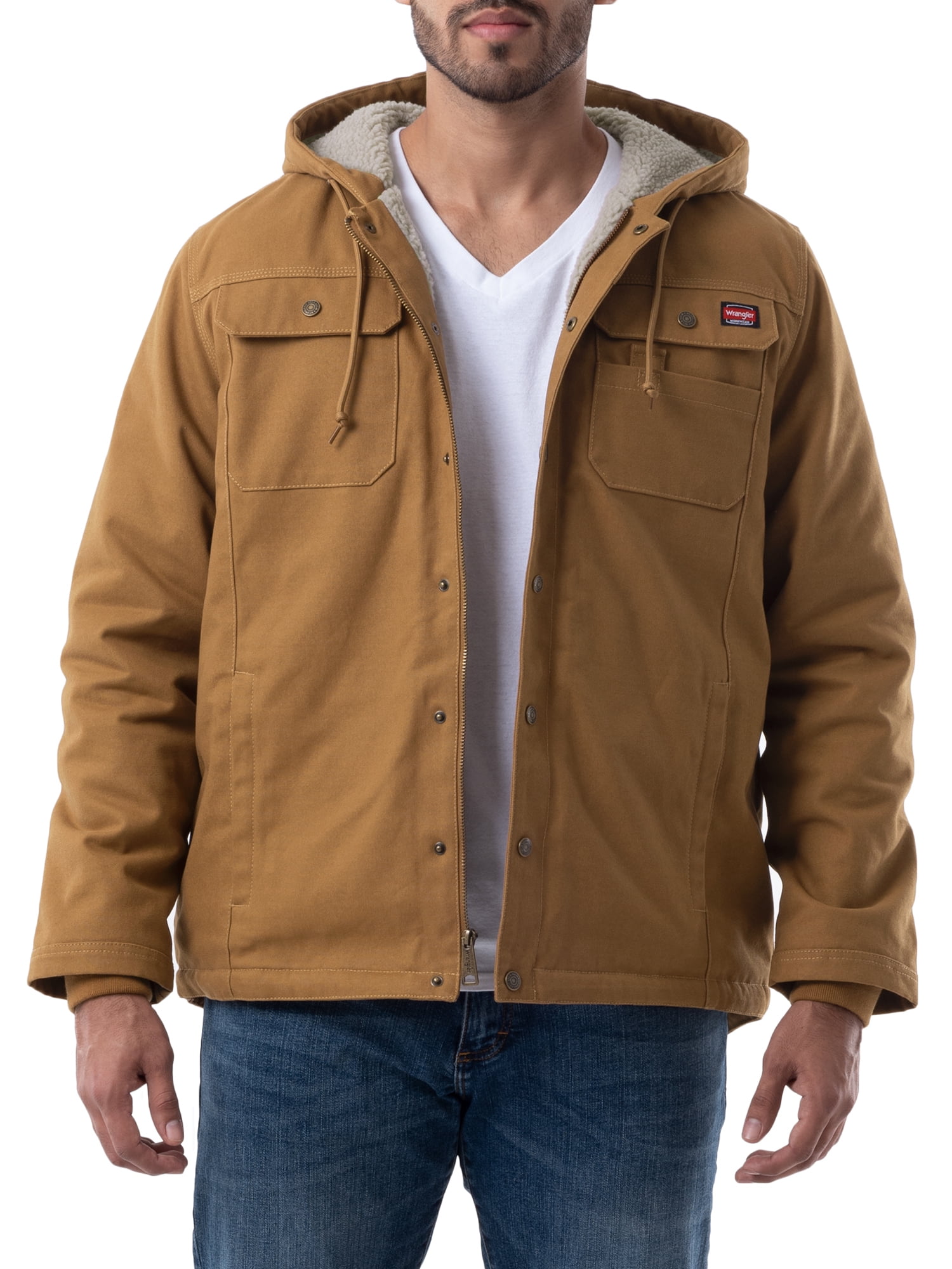 Wrangler Workwear Men's & Big Men's Sherpa Lined Duck Jacket, Sizes S-5XL -  