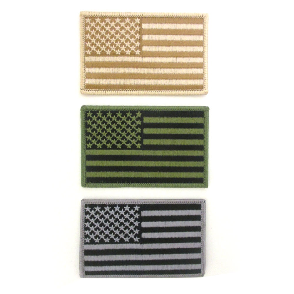 Lot of 2 USA AMERICAN FLAG TACTICAL US MORALE MILITARY Covert OPS FASTEN PATCH 