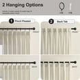 thumbnail image 3 of Muuphra Pinch Pleated Light Filtering Linen Blended Curtains with Metal Rings and Hooks for Living Room Bedroom,2 Panels,Cream Beige,40"×102", 3 of 8