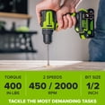 thumbnail image 3 of Greenworks PowerAll 24V Brushless 400 lbs 2 Speed 1/2" Drill Driver and 2 Ah Battery, DD340A1, 3 of 16