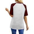 thumbnail image 4 of T Shirts for Women Crewneck Raglan Color Block Short Sleeve Tops Summer Daily Casual Womens Basic Tee S-2XL, 4 of 8