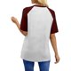 thumbnail image 3 of Camisetas de manga corta de verano para mujeres Moda de manga de raglan Color bloqueado cuello redondo Blusa casual Camisetas de manga corta de mujer Casual, 3 of 8