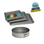 Tasty Carbon Steel Baking Set Includes 3 Cookie Sheets, 4 Cookie Cutters, and Springform pan