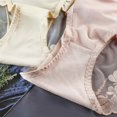 thumbnail image 3 of Braguitas de satén ligeras de lujo con encaje de cintura alta para teñir el vientre, bragas de mujer de algodón puro que levantan la cadera, bragas de malla sexy de talla grande, 3 of 6