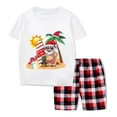 thumbnail image 3 of Pijamas familiares navideños a juego, conjuntos de Pijamas cortos grises, Navidad en julio, 3 of 3