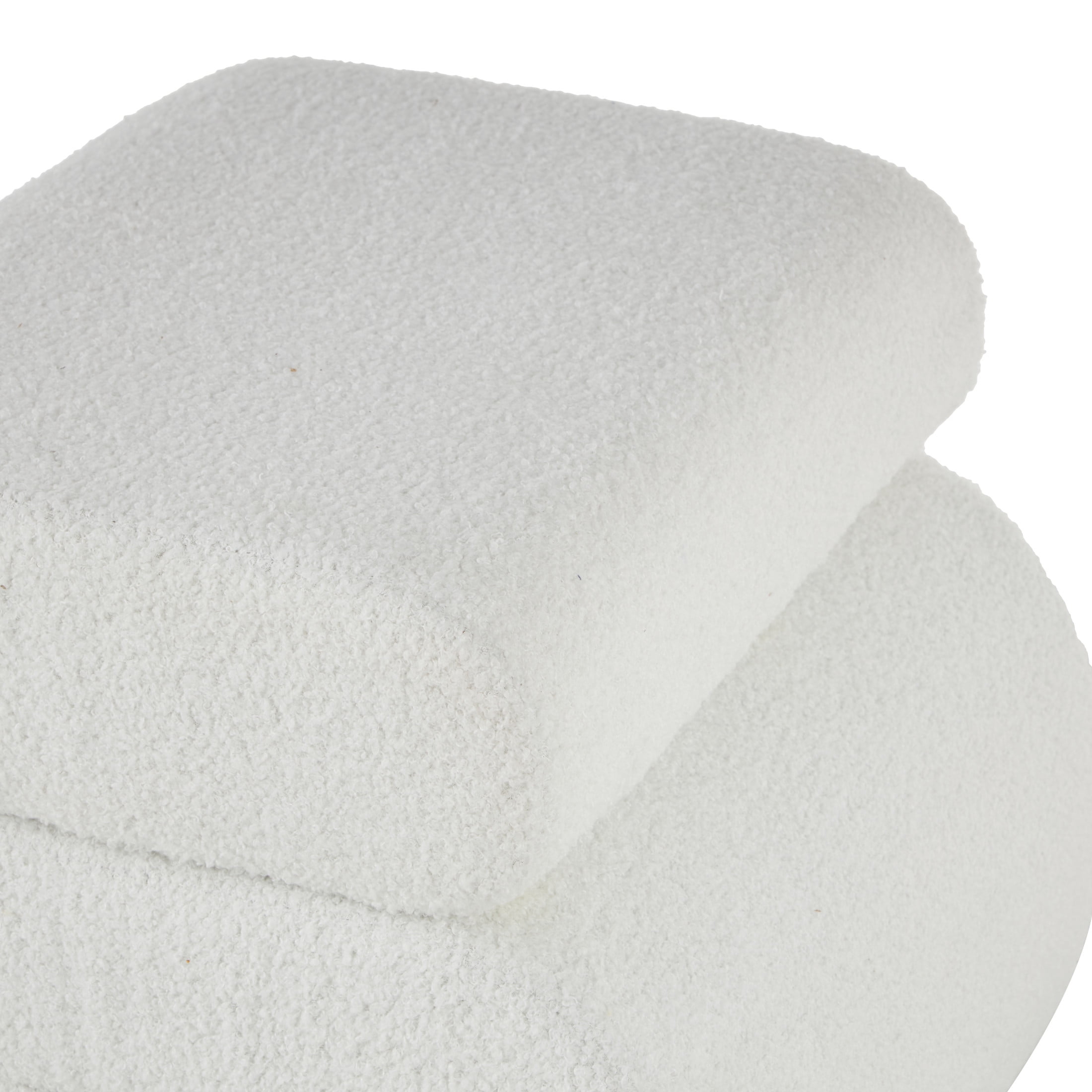 DecMode 20" x 19" White Polyester S- Shaped Ottoman with Connected Arches, 1-Piece