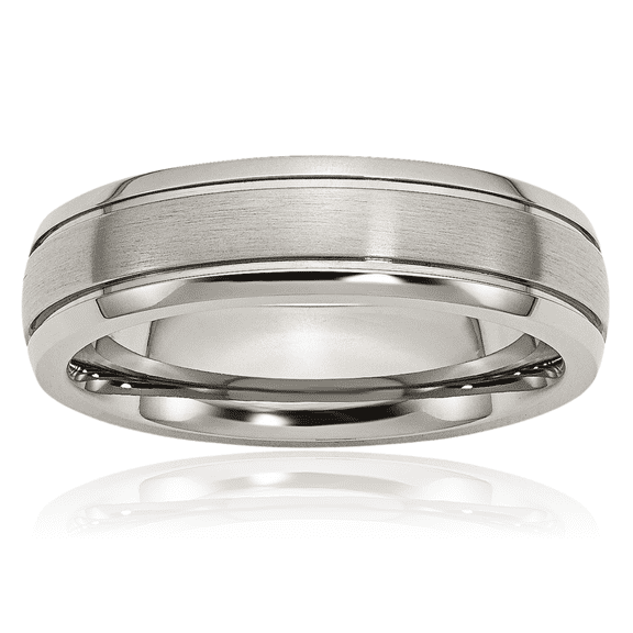 titanium 6mm edge wedding band ring