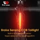 thumbnail image 2 of WEST Smart Bicycle Rear Light Auto Start/Stop Brake Sensing Bike Light Waterproof, 2 of 5