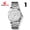 White shell, white surface, stainless steel band, variant on Men's watch with steel band, quartz watch, simple business fashion, waterproof, luminous, with calendar, men's wristwatch