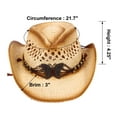 thumbnail image 5 of Simplicity Summer Vented Western Straw Cowboy Cowgirl Children Hats, 2046_Butterfly, 5 of 6