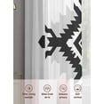 thumbnail image 5 of Black Grey Boho Sheer Curtains 63 Inch Length 2 Panels Set, Southwestern Geometric Ethnic Voile Window Treatment Rod Pocket Curtains Sheers Drapes for Bedroom/Living Room/Kitchen 52x"63"x2, 5 of 7