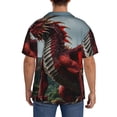 thumbnail image 3 of Disketp Majestic Red Dragon Men's Hawaiian, Shirts Button Down Holiday Beach Shirts-{sizeName}-Small, 3 of 5
