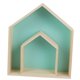 thumbnail image 3 of 2 estantes de almacenamiento de pared organizadores con forma de casa suministros decoración del hogar para Verde, 3 of 9