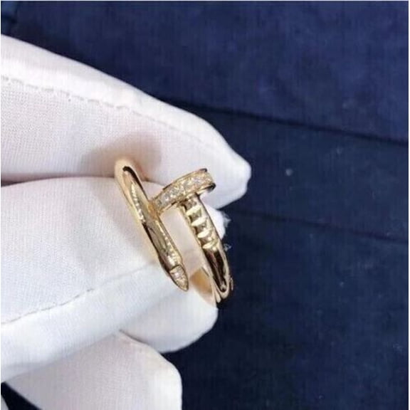 OM Jewels Moissanite Adjustable Women Band Ring 14K Yellow Gold Plated Silver