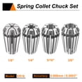 thumbnail image 2 of Uxcell 4pcs Spring Collet Chuck ER16 1/8" - 3/8" 65Mn Spring Steel Precision Router Collets for CNC Engraving Milling Lathe Tool, 2 of 6