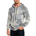 thumbnail image 2 of Camo Mens Oversized Hoodie Lightweight Graphic Athletic Sweatshirts for Men Long Sleeve Pullover Kangaroo Pocket Gray M, 2 of 7