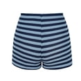 thumbnail image 6 of Lenpel Casual Shorts for Women Mid Rise Striped Te3xtured Knit Boxer Shorts Summer Beach Shorts Trendy Lounge Shorts, 6 of 6