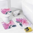 thumbnail image 4 of Pink Hibiscus 4 Piece Shower Curtain Sets Shower Curtain And Rugs Shower Curtain Set Tropical Floral Waterproof Personality Pattern Bath Curtain for Bathroom Decor, 4 of 8