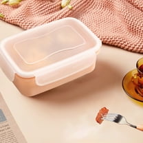 mtvxesu Heated Lunch Box, Mini Refrigerator Storage Box, Small Lunch Box, Kitchen Bento Box, Plastic Food Container, Rectangular Fresh-Keeping Box, Suitable for Cooked Food, Colors: Pink