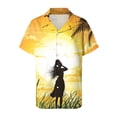 thumbnail image 7 of larppty Womens Hawaiian Button Down Shirts Short Sleeve Casual Floral Tropical Shirt Summer Beach Shirt Cool Button Up Tops（Light Yellow， XXXL）, 7 of 7