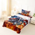 thumbnail image 5 of Manfei Cool Motocross Twin Sheets,Classic American Flag Bedding,Blue Red White,3pcs,1 Fitted Sheet and 1 Pillowcase, 5 of 6