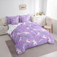 thumbnail image 2 of Metsweet Magic Horse Full Size Bedding Sets 7 Pieces, Cute Floral Rainbow Butterfly Full Size Bed in a Bag, 2 of 6