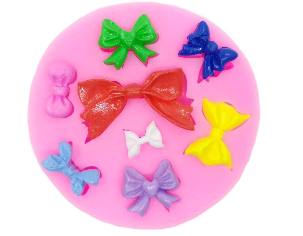Bow Ribbon for Wax Melt Mould Sugar Soap or Cake Mould Silicone Moulds Fondant Mould Icing Cake Cupcake Topper Mold Ice Cake Mould Molds Silicone Pink