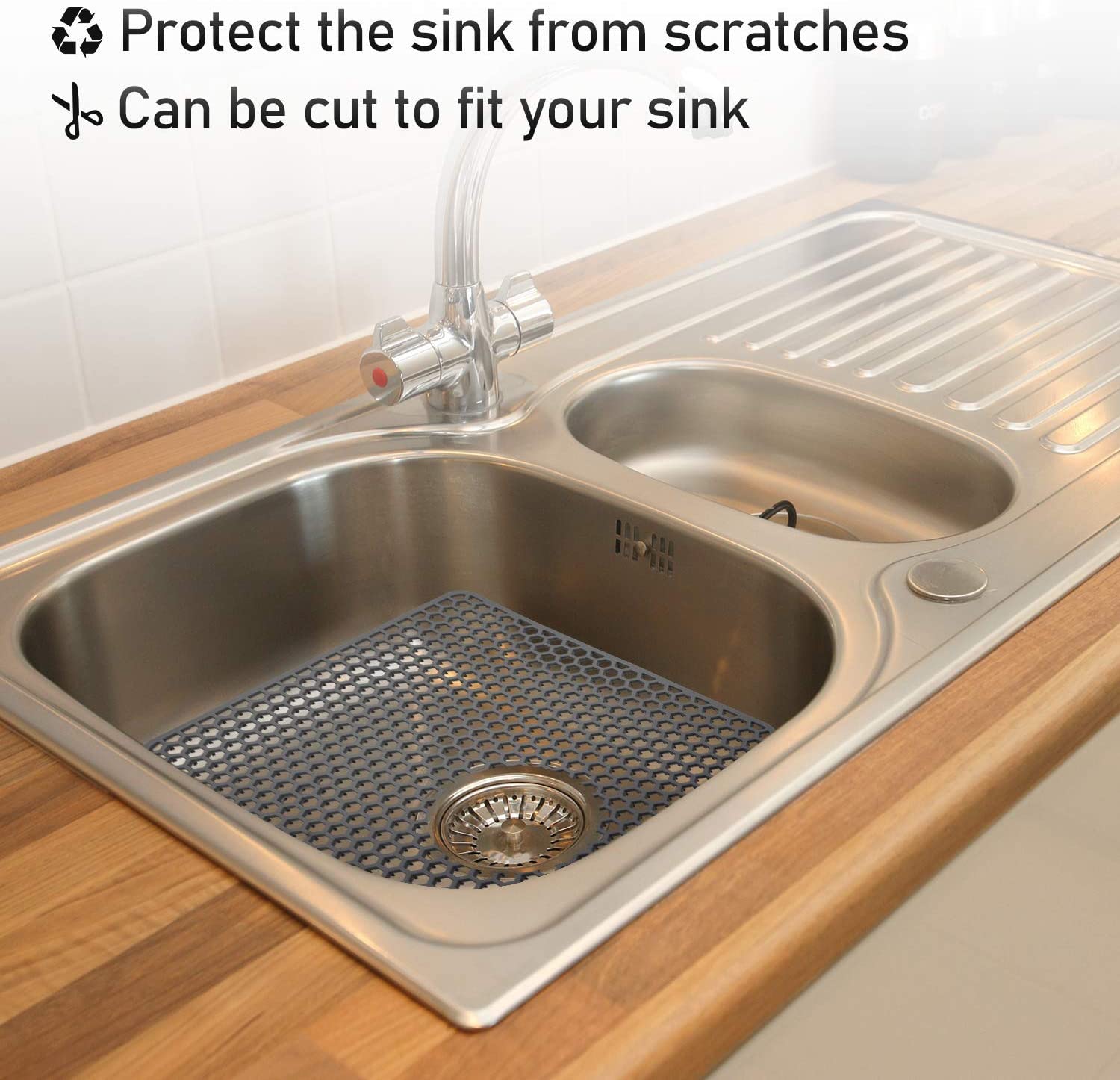 Kitchen Sink Drain Silicon Mat Protector Pad,Silicone Mats Counter  Protector, Heat Resistant, Easy to Clean