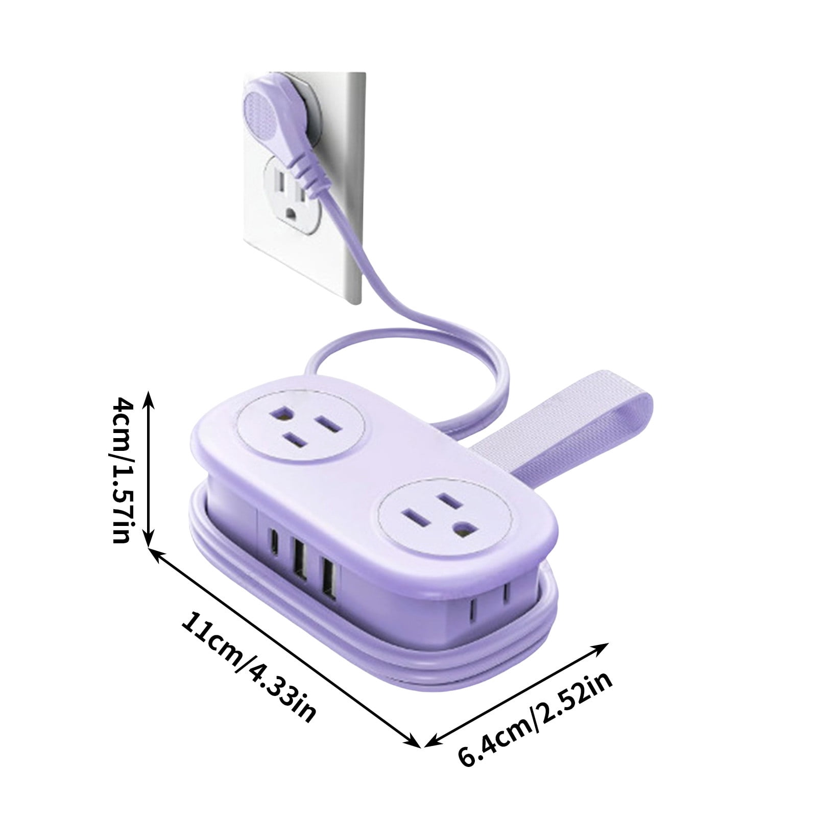 Travel Power Strip, Travel Extension Cord, Mini Extension Cord with 4 Outlets 3 USB Ports (1 USB C) with 4FT Wrapped Short Extension Cord Small Power Strip, Suitable for Home Hotel Travel