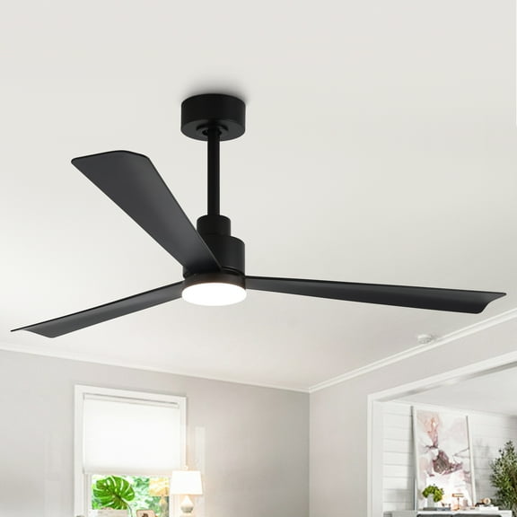 Parrot Uncle Modern 52" Black Propeller LED Ceiling Fan with Remote Control