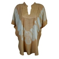 Mogul Womens Tie Dye Poncho Top Embroidered Bohemian Fashion Kimono Loose Cover Up Butterfly Style Beach Wear Blouse