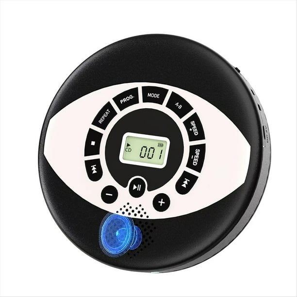 Reproductor de CD Discman Recargable con Altavoz. Reproductor de CD Portátil con USB, Protección Antisaltos y Auriculares Incluidos.
