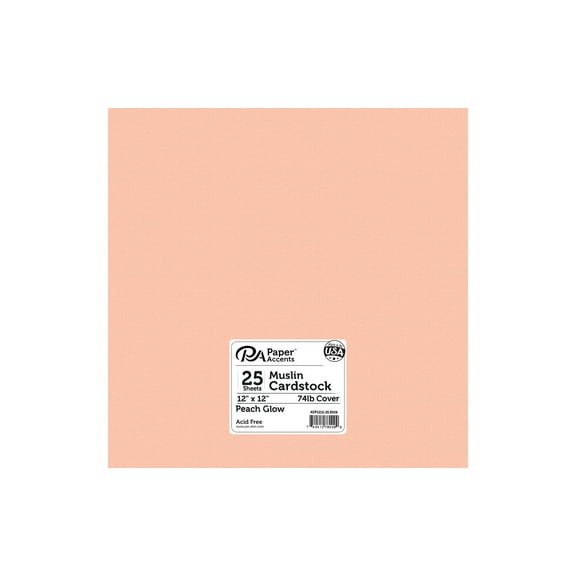 Paper Accents Cardstock 12"x 12" Muslin 74lb Peach Glow 25pc