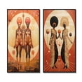 thumbnail image 2 of Designart "Alien Goddess Vintage Dreamscape V" Abstract Portraits Framed Wall Art Set Of 2 - Transitional Black Frame Gallery Set For Office Decor, 2 of 6