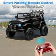 thumbnail image 2 of 12V Kids Ride On Car, Electric Truck Ride On Toys with 5MPH Max Speed, Remote Control, LED Lights, and Music for Kids Gifts, Black, 2 of 7