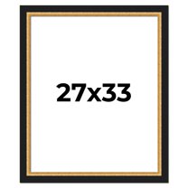27x33 Frame Gold Real Wood Picture Frame Width 2.25 Inches | Interior Frame Depth 0.5 Inches |