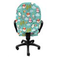 thumbnail image 3 of Christmas Office Chair Slipcover, Happy Noel Themed Cartoon Pattern with Penguins Gifts Clouds and Trees, Protective Stretch Decorative Fabric Cover, Standard Size, Seafoam Multicolor, by Ambesonne, 3 of 5