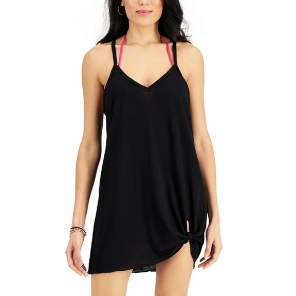 Miken Junior's Knot Hem Cover Up Dress Swimsuit Black Size Medium