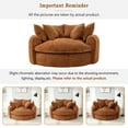 thumbnail image 6 of Oversized Chaise Lounge Chair Indoor, 60" Round Chenille Deep Seat Cloud Couch with Dual-Layer Cushion, Sleeper Boneless Couch Accent Chair for Living Room, Orange, 6 of 9