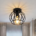 thumbnail image 1 of Lampe de Plafond Vintage, Lampe de Plafond Semi-Pelucheuse Noire, 1 of 5