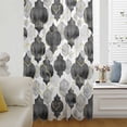 thumbnail image 5 of Black Geometric Moroccan Sheer Curtains 54 Inches Long, Abstract Art Grey Ombre Modern Light Filering Curtains, Breathable Simi Curtain Privacy Drapes for Kitchen Bathroom Small Window Treatment, 5 of 9