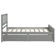 thumbnail image 7 of P PURLOVE Solid Wood Twin Size Platform Bed with Two Drawers for Guests Room,Bedroom(Gray), 7 of 7