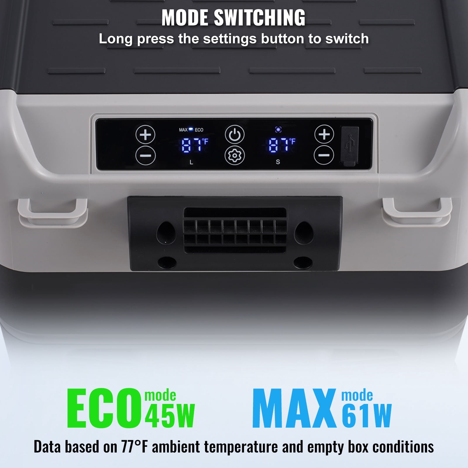 VEVOR Portable Car Refrigerator, 12 Volt Car Refrigerator Fridge, 50 L / 52.8 QT Dual Zone Portable Freezer, -4℉-68℉ Adjustable Temperature, Compressor Cooler