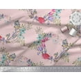 thumbnail image 3 of Soimoi Tissu Satin Modal Rose Insecte, Rose & Couronne Imprimé Fleur Tissu au Mètre 42 Pouces de Large, 3 of 3