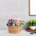 thumbnail image 5 of Wedding Bridal Natural Simulation Flower Basket Woven Home Decor Portable Willow Handle Girl Party, 5 of 5