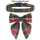 thumbnail image 4 of Collar para perro ADOGGYGO, pajarita navideña a cuadros verdes, grande, 4 of 4