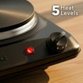 thumbnail image 6 of OVENTE Electric Countertop Single Burner, 1000W Cooktop with 7.25 Inch Cast Iron Hot Plate, 5 Level Temperature Control, Compact Cooking Stove and Easy to Clean Stainless Steel Base, Black BGS101B, 6 of 8