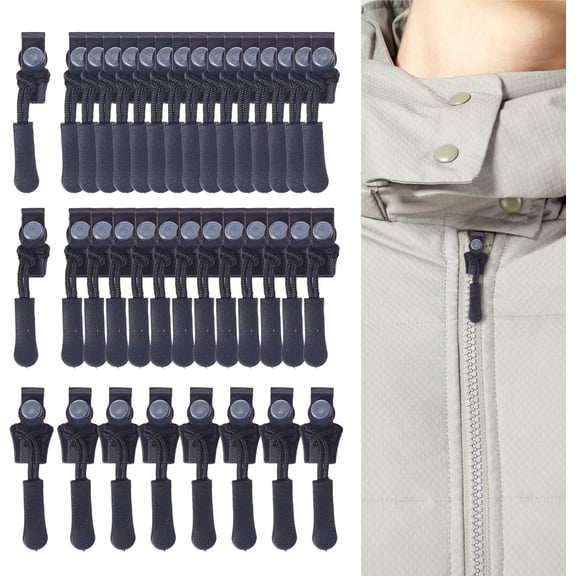 36 Sets 3 Sizes Zipper Repair Kit Removable Zipper Repairer Replacement Zipper