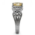 thumbnail image 5 of Silver Womens Ring Rose Pink High polished (no plating) 316L Stainless Steel Ring with AAA Grade CZ in Rose TK088, 5 of 5