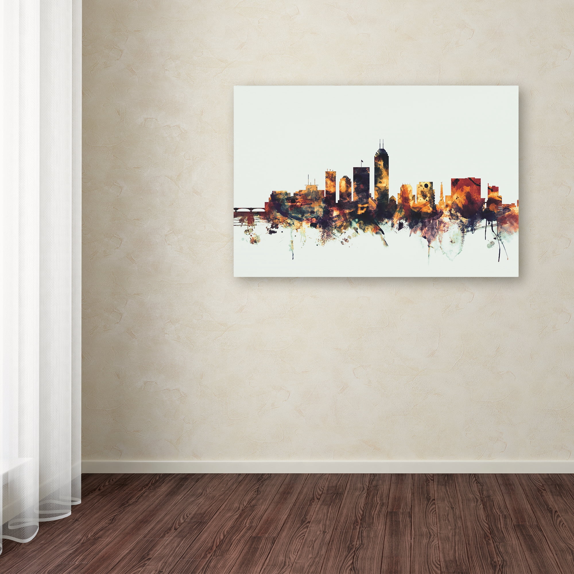 Trademark Fine Art 'Indianapolis Indiana Skyline' Canvas Art by Michael Tompsett